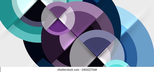 Circular geometrical design template, vector business presentation wallpaper