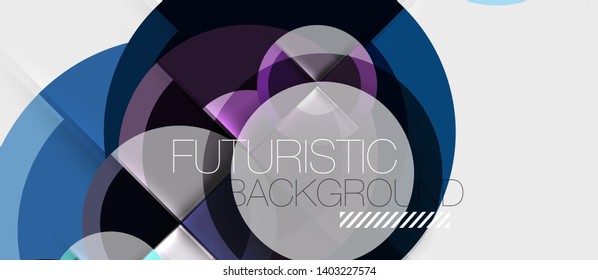Plantilla de diseño geométrico circular, fondo de pantalla de presentación de negocio vectorial