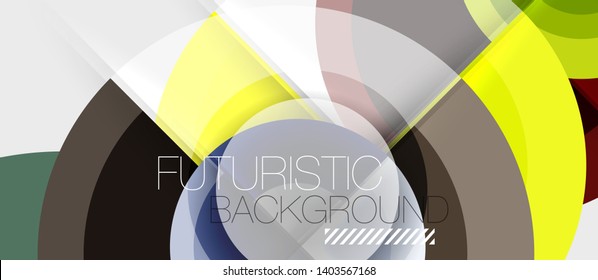 Plantilla de diseño geométrico circular, fondo de pantalla de presentación de negocio vectorial