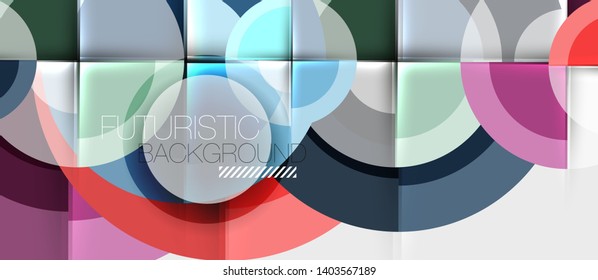 Circular geometrical design template, vector business presentation wallpaper
