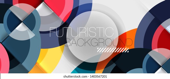 Circular geometrical design template, vector business presentation wallpaper