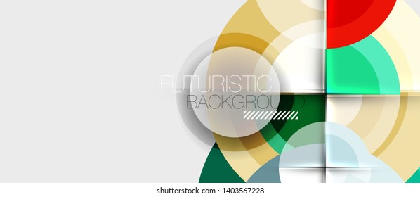 Circular geometrical design template, vector business presentation wallpaper