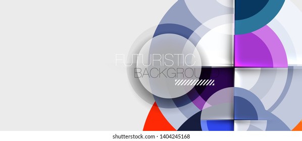 Plantilla de diseño geométrico circular, fondo de pantalla de presentación de negocio vectorial