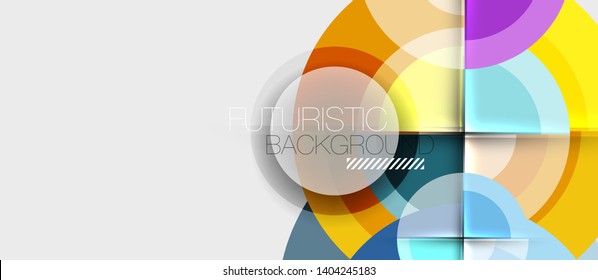 Plantilla de diseño geométrico circular, fondo de pantalla de presentación de negocio vectorial