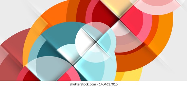 Circular geometrical design template, vector business presentation wallpaper