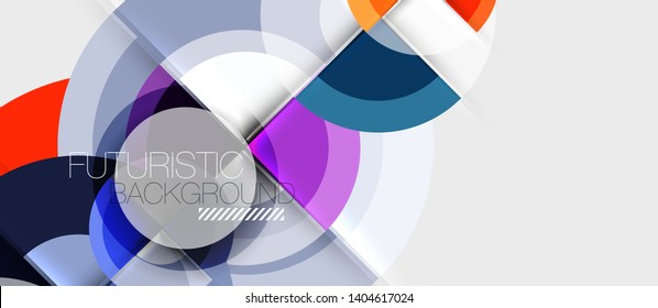 Circular geometrical design template, vector business presentation wallpaper
