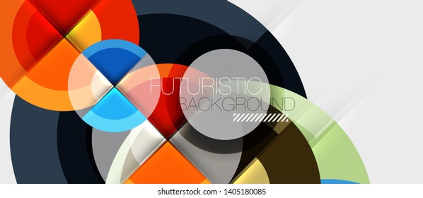 Circular geometrical design template, vector business presentation wallpaper