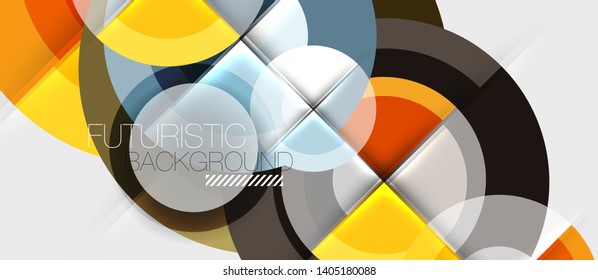 Plantilla de diseño geométrico circular, fondo de pantalla de presentación de negocio vectorial