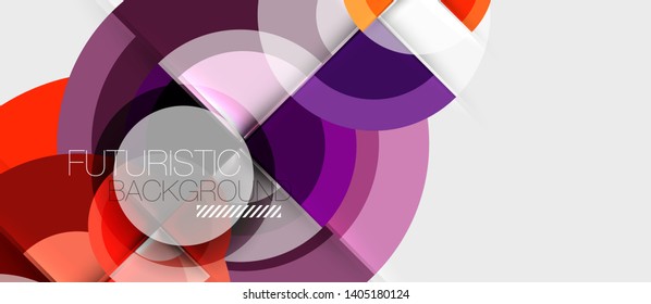 Circular geometrical design template, vector business presentation wallpaper
