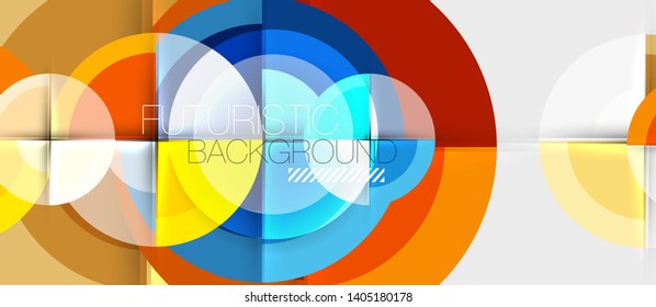 Circular geometrical design template, vector business presentation wallpaper