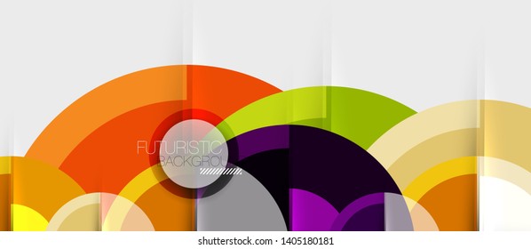 Circular geometrical design template, vector business presentation wallpaper