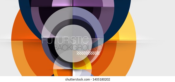 Plantilla de diseño geométrico circular, fondo de pantalla de presentación de negocio vectorial