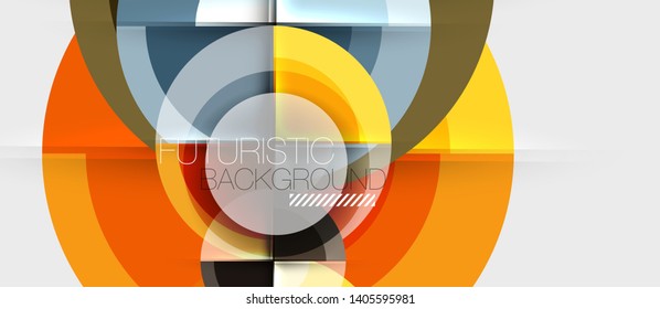 Circular geometrical design template, vector business presentation wallpaper