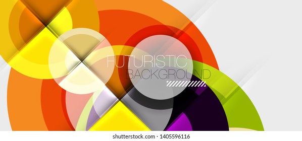 Circular geometrical design template, vector business presentation wallpaper