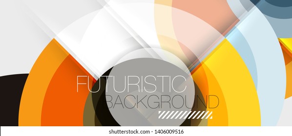 Plantilla de diseño geométrico circular, fondo de pantalla de presentación de negocio vectorial