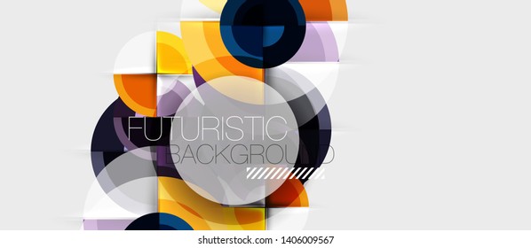 Circular geometrical design template, vector business presentation wallpaper