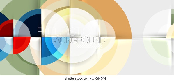 Circular geometrical design template, vector business presentation wallpaper