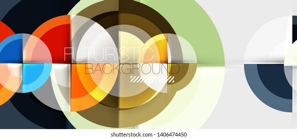 Circular geometrical design template, vector business presentation wallpaper