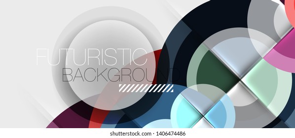 Circular geometrical design template, vector business presentation wallpaper