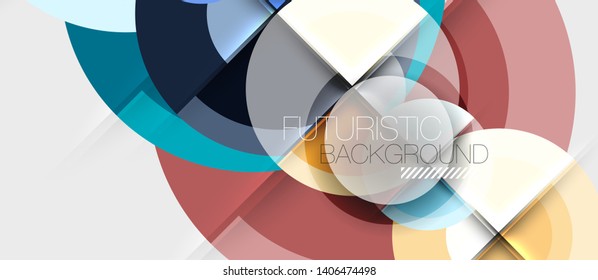 Circular geometrical design template, vector business presentation wallpaper