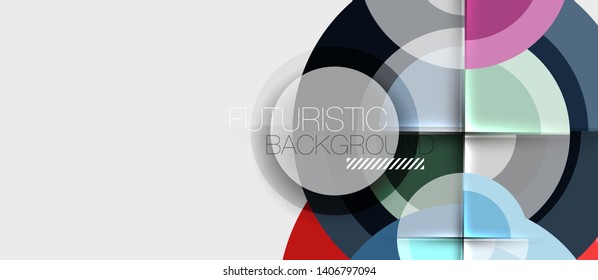 Circular geometrical design template, vector business presentation wallpaper