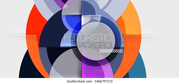 Circular geometrical design template, vector business presentation wallpaper