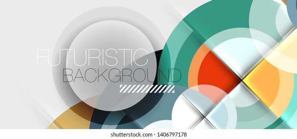 Circular geometrical design template, vector business presentation wallpaper