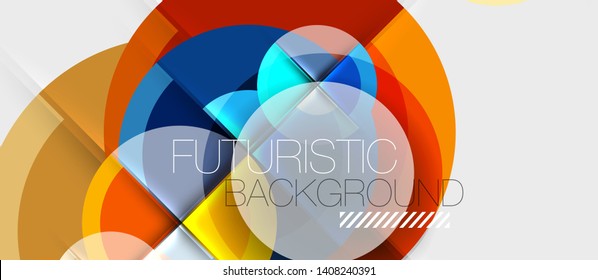Circular geometrical design template, vector business presentation wallpaper