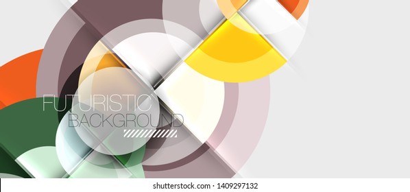 Plantilla de diseño geométrico circular, fondo de pantalla de presentación de negocio vectorial