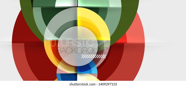 Plantilla de diseño geométrico circular, fondo de pantalla de presentación de negocio vectorial