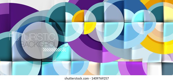 Circular geometrical design template, vector business presentation wallpaper