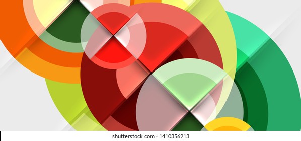 Circular geometrical design template, vector business presentation wallpaper