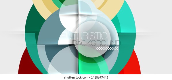 Circular geometrical design template, vector business presentation wallpaper