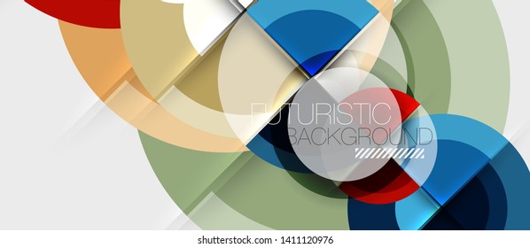 Circular geometrical design template, vector business presentation wallpaper