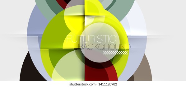 Circular geometrical design template, vector business presentation wallpaper