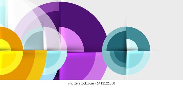 Plantilla de diseño geométrico circular, fondo de pantalla de presentación de negocio vectorial