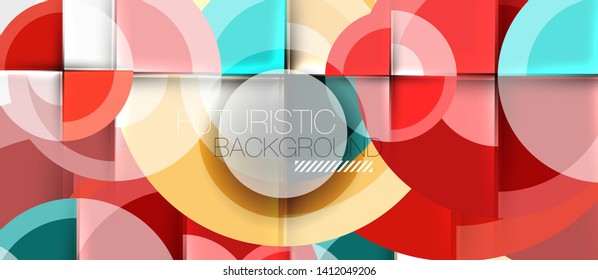Circular geometrical design template, vector business presentation wallpaper
