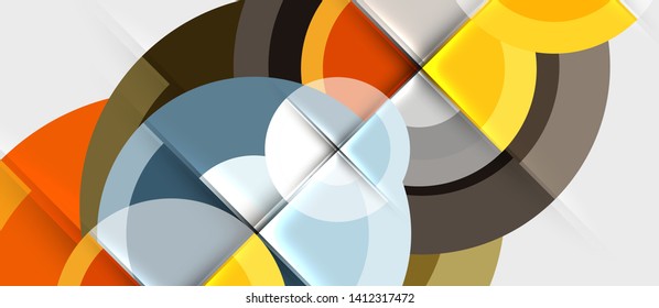 Circular geometrical design template, vector business presentation wallpaper