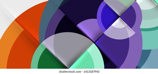 Plantilla de diseño geométrico circular, fondo de pantalla de presentación de negocio vectorial