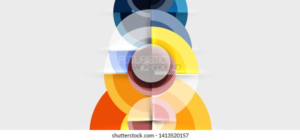 Plantilla de diseño geométrico circular, fondo de pantalla de presentación de negocio vectorial