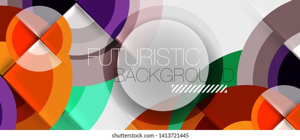 Circular geometrical design template, vector business presentation wallpaper