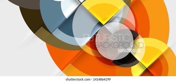 Circular geometrical design template, vector business presentation wallpaper