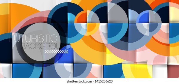 Circular geometrical design template, vector business presentation wallpaper