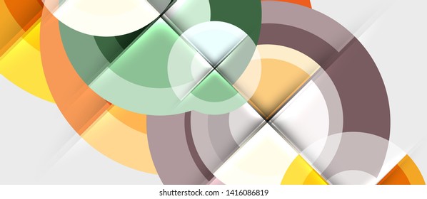 Circular geometrical design template, vector business presentation wallpaper