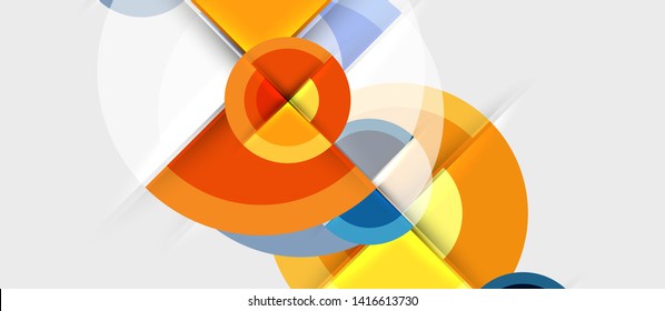 Circular geometrical design template, vector business presentation wallpaper