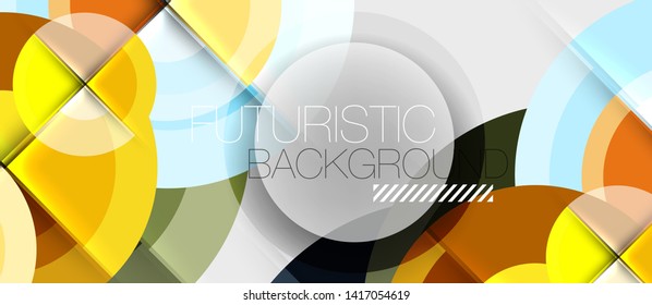 Circular geometrical design template, vector business presentation wallpaper