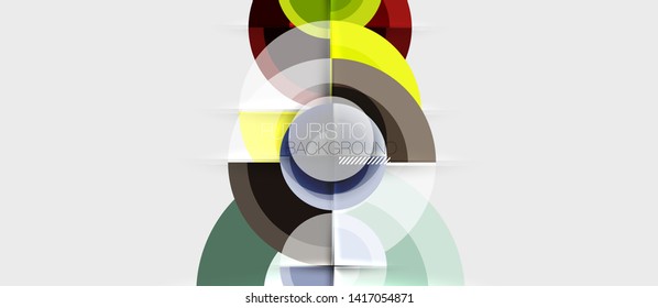 Plantilla de diseño geométrico circular, fondo de pantalla de presentación de negocio vectorial