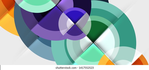 Plantilla de diseño geométrico circular, fondo de pantalla de presentación de negocio vectorial