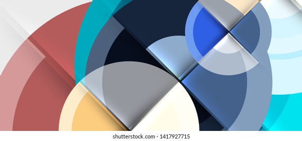 Circular geometrical design template, vector business presentation wallpaper