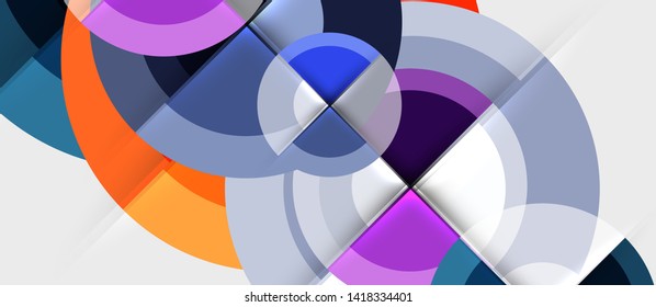 Circular geometrical design template, vector business presentation wallpaper